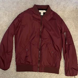 Maroon bomber jacket